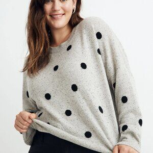 Madewell Cashmere Sweatshirt in Donegal Dot Size Small